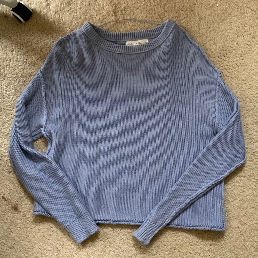 blue sweater